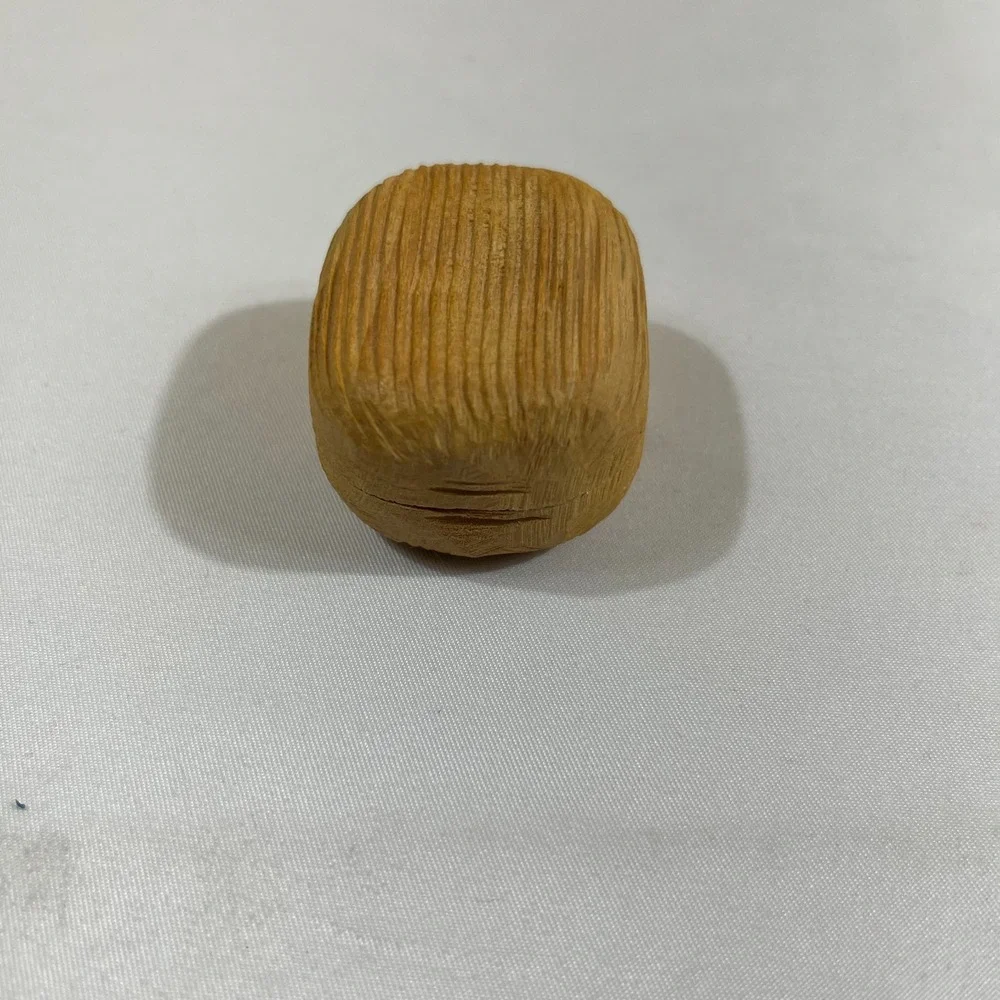 Vintage Hand Carved Wood Nut Trinket Box Miniature Painted Beetle Spider 1.5